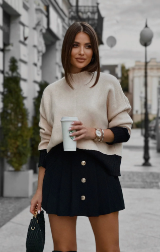 Sweter damski-Sage-w-kolorze bezowym-polskiej marki LaBalancia