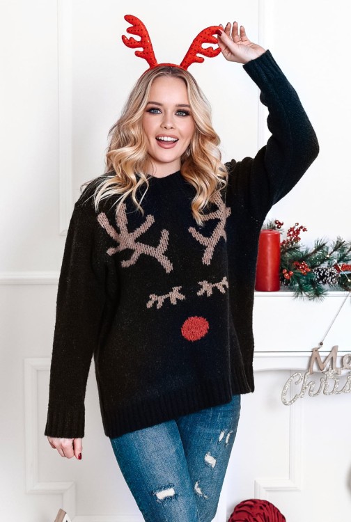 Sweter damski w stylu świątecznym w różnych kolorach polskiej marki