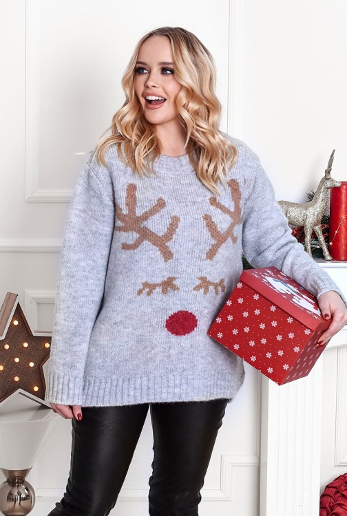 Sweter damski w stylu świątecznym w różnych kolorach polskiej marki