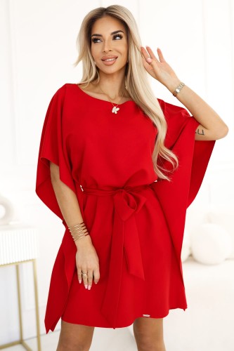 Sukienka damska Sofia w stylu motyla kolor czerwony plus size polskiej marki Numoco