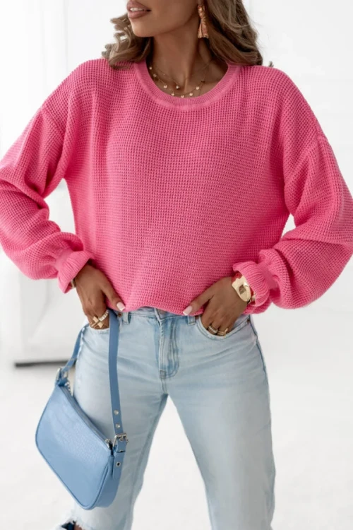 Sweter damski Dolly Simplicity – cukierkowy róż na wiosnę 2025 | 100% bawełna