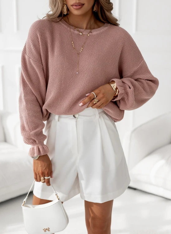 Sweter Dolly od Simplicity – Bestseller Wiosny 2025 w Odcieniu Brudnego Różu | 100% Bawełna
