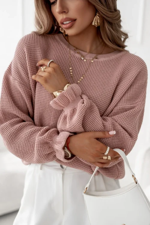 Sweter Dolly od Simplicity – Bestseller Wiosny 2025 w Odcieniu Brudnego Różu | 100% Bawełna