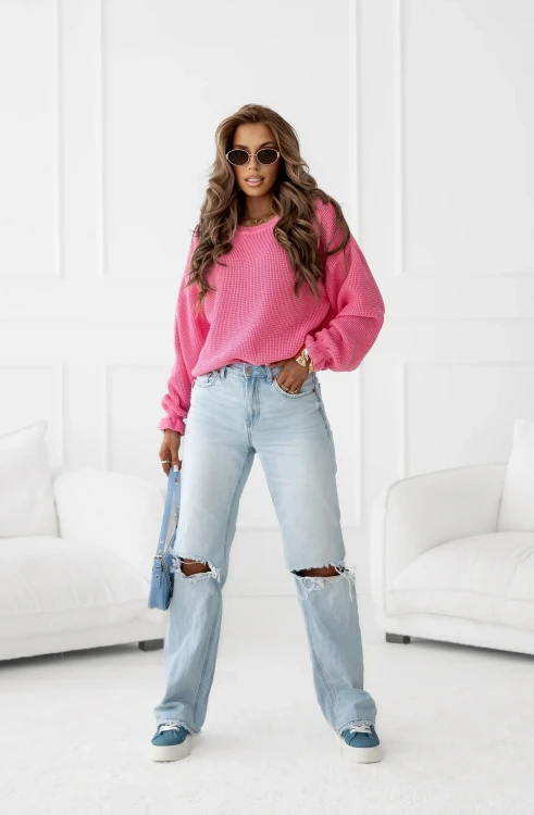 Sweter damski Dolly Simplicity – cukierkowy róż na wiosnę 2025 | 100% bawełna