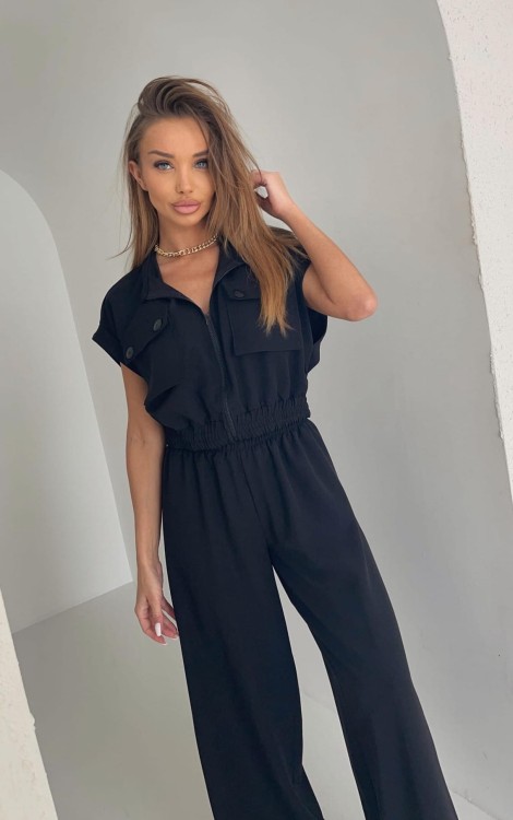 Czarny komplet damski Agatha Pucci – Oversize z Charakterem | Nowość 2025