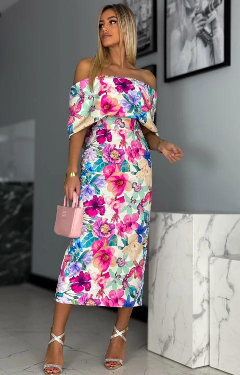 Sukienka Marilyn Marina – Kwiatowa Elegancja Hiszpanka na Wiosnę Lato 2026| She&You