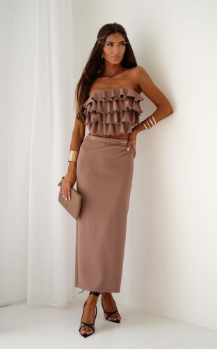 Komplet damski Agatha Fashion mocca – nowa kolekcja wiosna/lato 2026 | Styl, który zachwyca