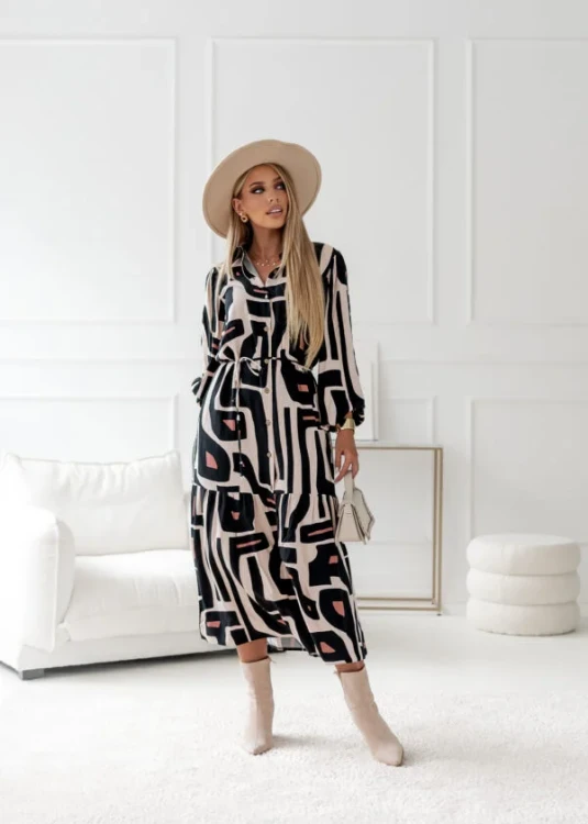 Sukienka midi Simplicity Helen Geometry – Limitowana