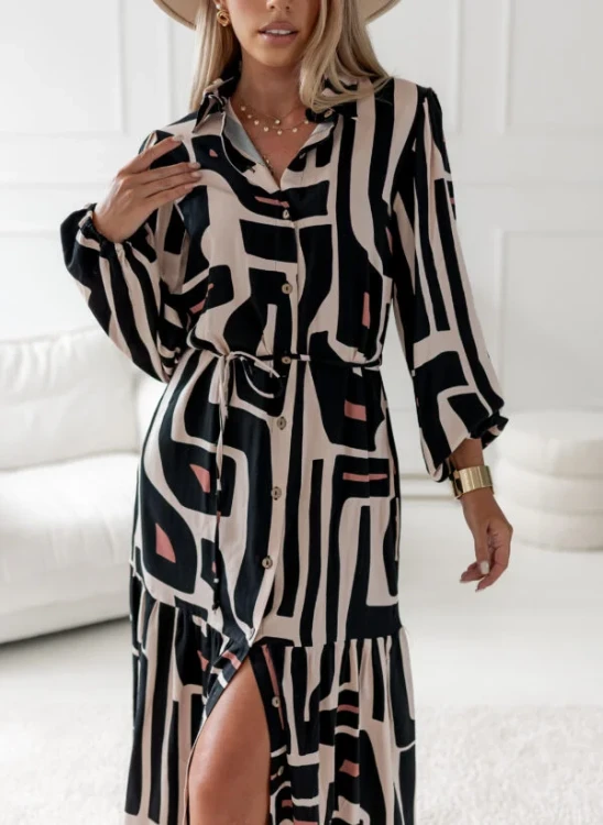 Sukienka midi Simplicity Helen Geometry – Limitowana