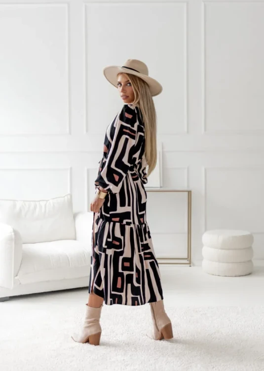 Sukienka midi Simplicity Helen Geometry – Limitowana