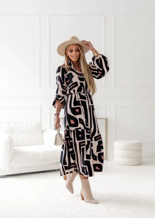 Sukienka midi Simplicity Helen Geometry – Limitowana elegancja