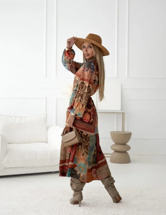 Sukienka Helen – Patchwork Premium i Styl Boho Chic | Nowość Simplicity