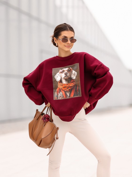 Bluza damska Dalmatyńczyk oversize Lara Fashion – Premium komfort i modny nadruk | Jesień–Zima 2025/26