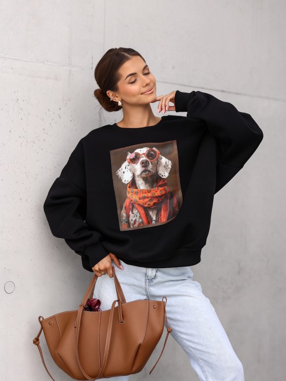 Bluza damska Dalmatyńczyk oversize Lara Fashion – Premium komfort i modny nadruk | Jesień–Zima 2025/26