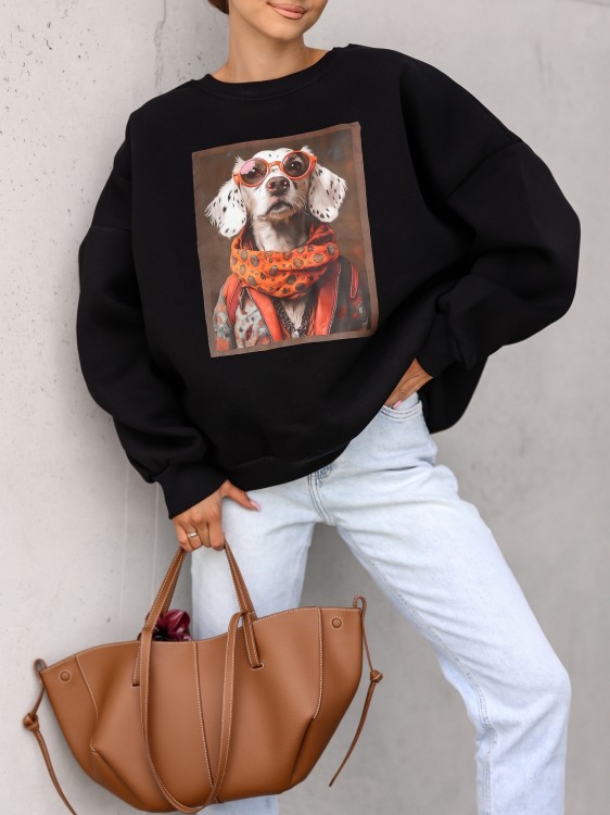 Bluza damska Dalmatyńczyk oversize Lara Fashion – Premium komfort i modny nadruk | Jesień–Zima 2025/26