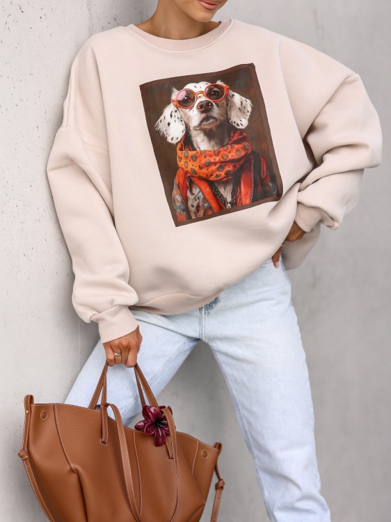 Bluza damska Dalmatyńczyk oversize Lara Fashion – Premium komfort i modny nadruk | Jesień–Zima 2025/26