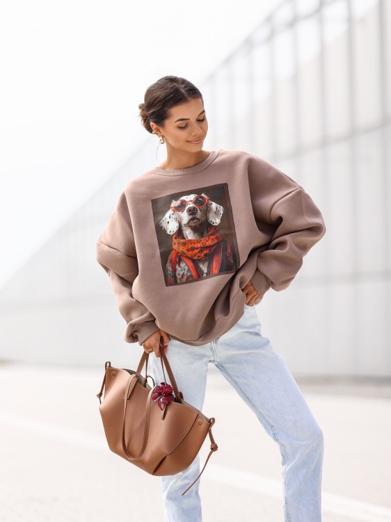 Bluza damska Dalmatyńczyk oversize Lara Fashion – Premium komfort i modny nadruk | Jesień–Zima 2025/26