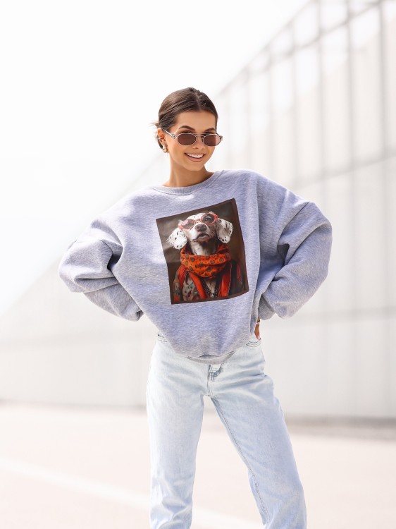 Bluza damska Dalmatyńczyk oversize Lara Fashion – Premium komfort i modny nadruk | Jesień–Zima 2025/26