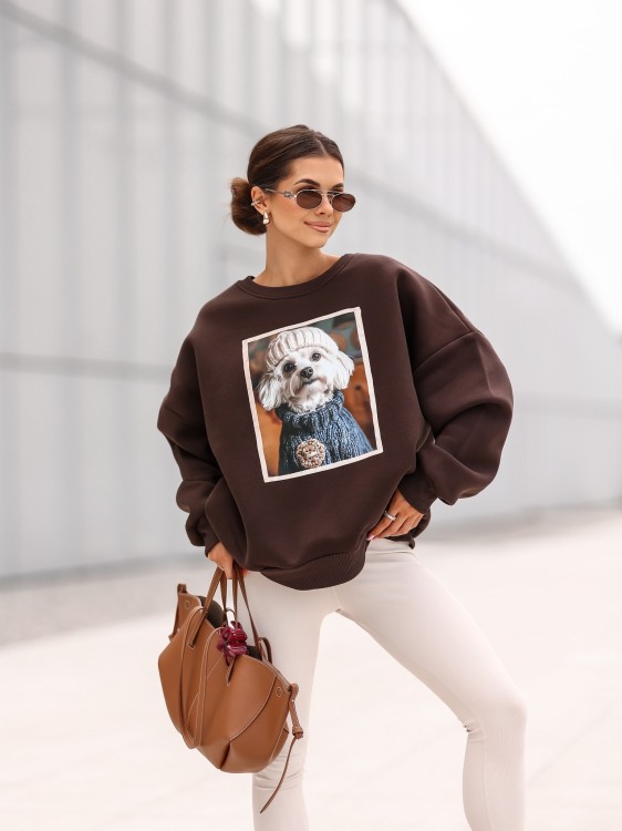 Bluza damska Maltańczyk oversize Lara Fashion – Premium komfort i modny nadruk | Jesień–Zima 2025/26