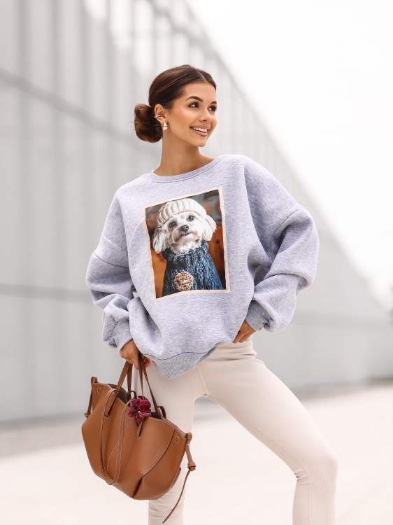 Bluza damska Maltańczyk oversize Lara Fashion – Premium komfort i modny nadruk | Jesień–Zima 2025/26
