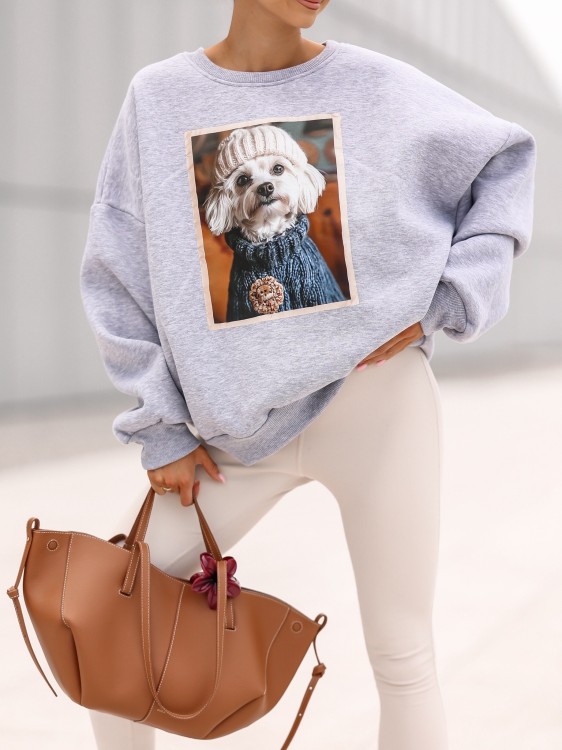 Bluza damska Maltańczyk oversize Lara Fashion – Premium komfort i modny nadruk | Jesień–Zima 2025/26