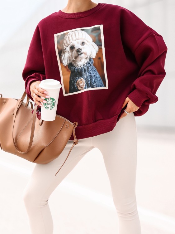 Bluza damska Maltańczyk oversize Lara Fashion – Premium komfort i modny nadruk | Jesień–Zima 2025/26