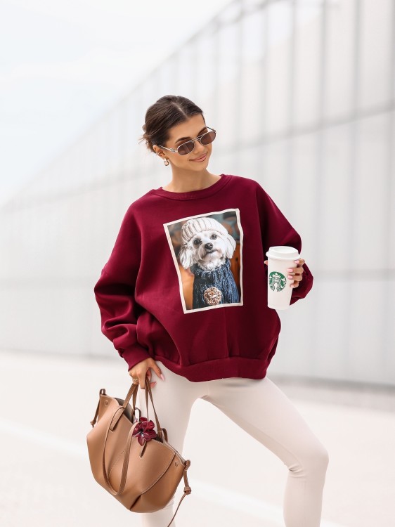 Bluza damska Maltańczyk oversize Lara Fashion – Premium komfort i modny nadruk | Jesień–Zima 2025/26