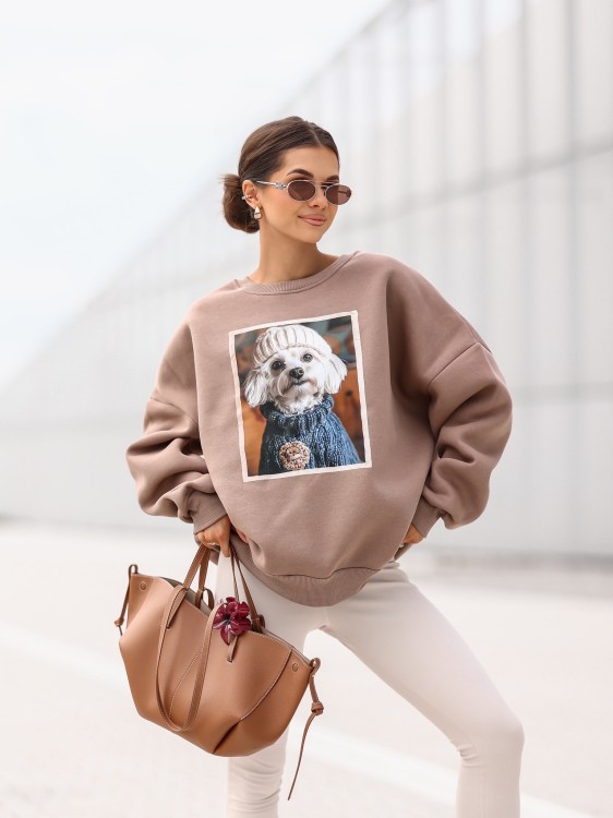 Bluza damska Maltańczyk oversize Lara Fashion – Premium komfort i modny nadruk | Jesień–Zima 2025/26