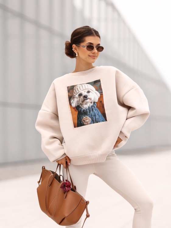 Bluza damska Maltańczyk oversize Lara Fashion – Premium komfort i modny nadruk | Jesień–Zima 2025/26