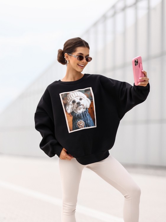 Bluza damska Maltańczyk oversize Lara Fashion – Premium komfort i modny nadruk | Jesień–Zima 2025/26
