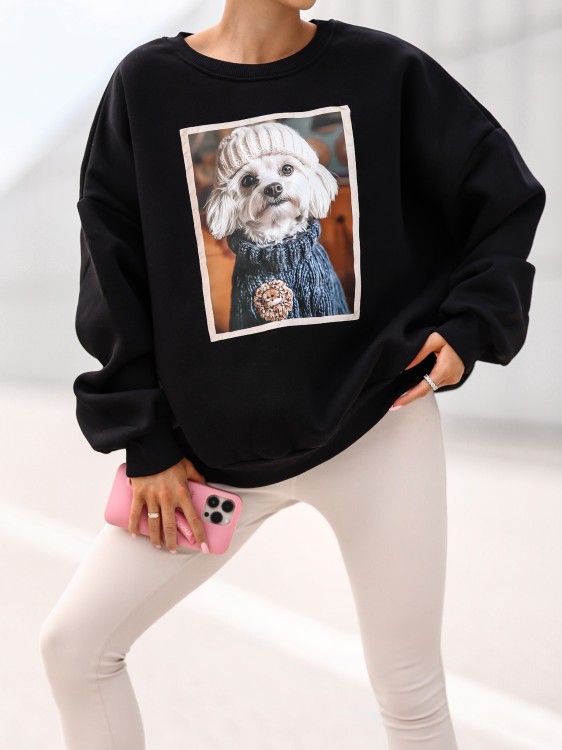 Bluza damska Maltańczyk oversize Lara Fashion – Premium komfort i modny nadruk | Jesień–Zima 2025/26