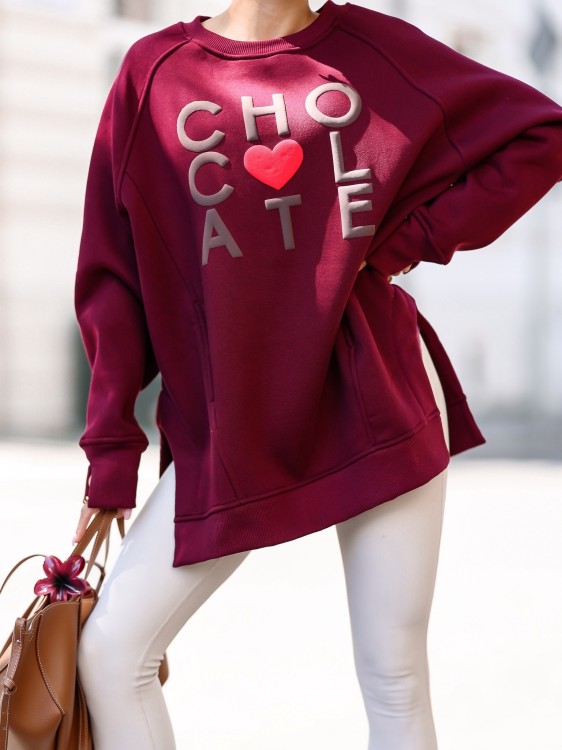 Bluza damska CHOCOLATE oversize Lara Fashion – nowa kolekcja jesień–zima 2025/26