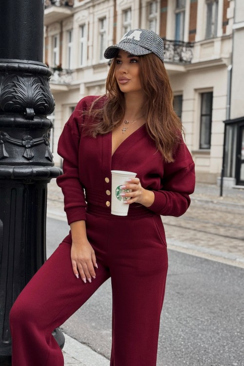 komplet damski-bordowy-sweter-spodnie-labalancia-meggi-zblizenie.jpg